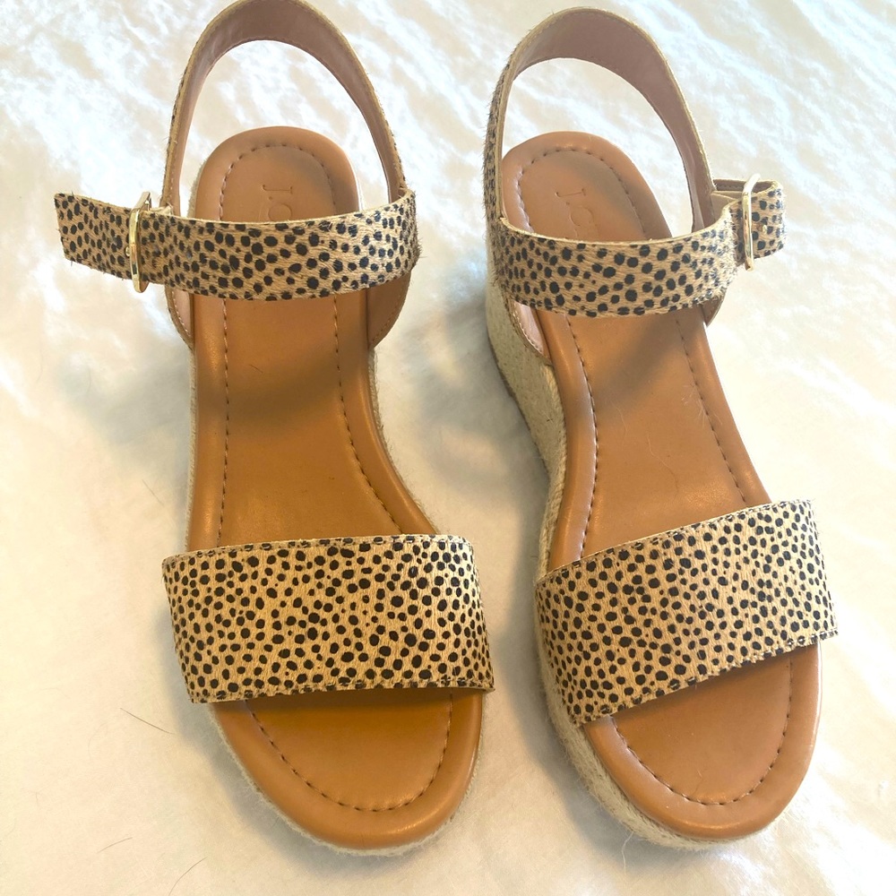 J Crew Animal print Platform Espadrilles